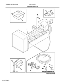 Freezer Ice Maker Diagram and Parts List for FPBC2278UF7  Frigidaire Refrigerator