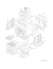 Upper Oven Diagram and Parts List for FFET2725PSD  Frigidaire Wall Oven