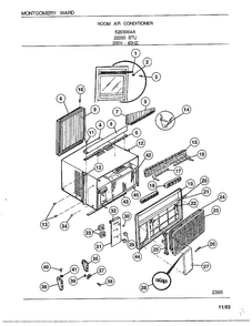 Room Air Conditioner Diagram and Parts List for 5263004A  Frigidaire Air Conditioner
