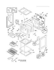 Body Diagram and Parts List for WWEF3005XWA  Westinghouse Range