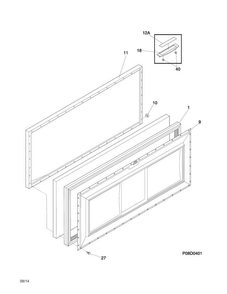 Door Diagram and Parts List for LFFC09M5HWX  Frigidaire Freezer