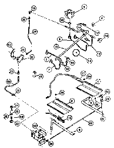 Burner Section Diagram and Parts List for 30-3858-10 01 Tappan Range
