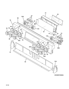 Backguard Diagram and Parts List for EI30EF4CQSB  Electrolux Range