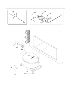 System Diagram and Parts List for WFC09M3BW9  Westinghouse Freezer