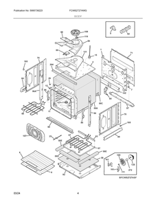 Body Diagram and Parts List for FCWS2727AWG  Frigidaire Wall Oven