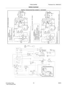 Wiring Diagram Diagram and Parts List for FGMC2765PBE  Frigidaire Microwave Oven Combo