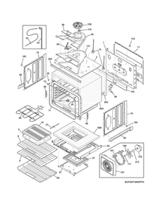 Upper Oven Diagram and Parts List for FGET3065PWD  Frigidaire Wall Oven