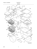 SHELVES Diagram and Parts List for FRS26DR7DS7  Frigidaire Refrigerator