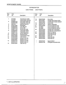 Refrigerator Page 2 Diagram and Parts List for 177040A  Frigidaire Refrigerator