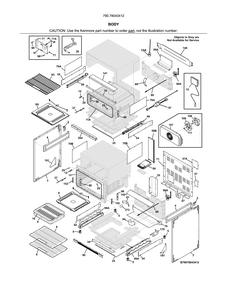 Body Diagram and Parts List for 79078043412  Kenmore Range
