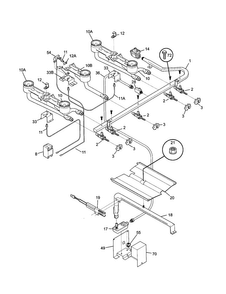 Burner Diagram and Parts List for TGF605WFD5  Tappan Range