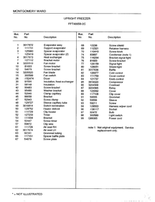Upright Freezer Page 4 Diagram and Parts List for 46658C  Frigidaire Freezer