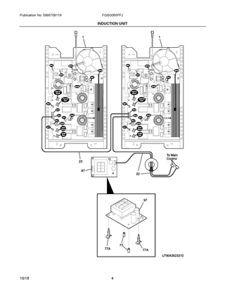Induction Unit Diagram and Parts List for FGIS3065PFJ  Frigidaire Range