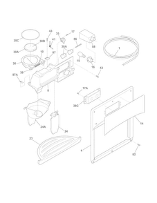 Ice & Water Dispenser Diagram and Parts List for FFHS2612LS6  Frigidaire Refrigerator