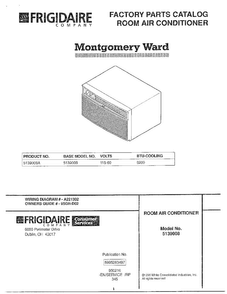 Room Air Conditioner/front Cover Diagram and Parts List for 5139008A  Frigidaire Air Conditioner