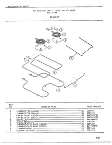 Element Diagram and Parts List for 8448A  Frigidaire Range