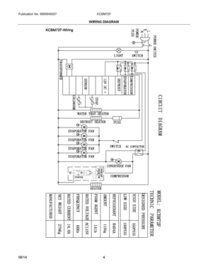 03 - WIRING DIAGRAM Diagram and Parts List for KCBM72F  Frigidaire Refrigerator