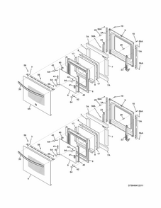 Doors Diagram and Parts List for 79049412313  Kenmore Wall Oven