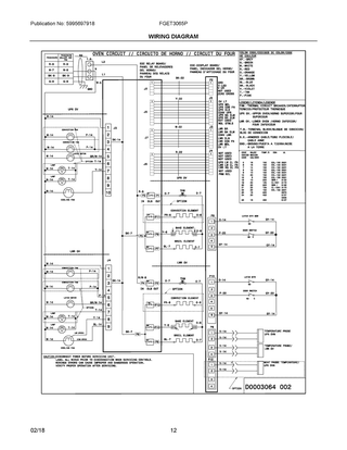 Wiring Diagram Diagram and Parts List for FGET3065PBE  Frigidaire Wall Oven
