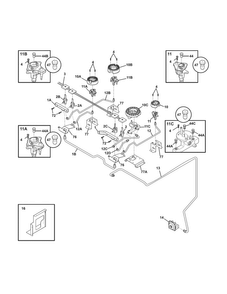 Burner Diagram and Parts List for CPDS3085KF7  Frigidaire Range