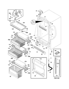 Cabinet Diagram and Parts List for E32AF75JPS2  Electrolux Freezer