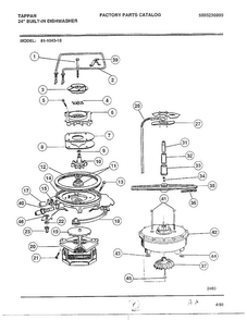 Upper Spray Arm Assy Diagram and Parts List for 61-1043-10  Frigidaire Dishwasher