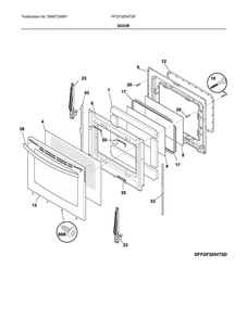 Door Diagram and Parts List for FFGF3054TSF  Frigidaire Range