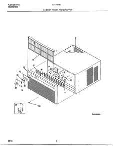 Cabinet Front And Wrapper Diagram and Parts List for 5177004B  Frigidaire Air Conditioner