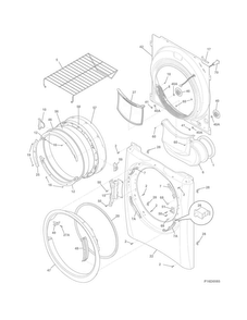 Front Panel/lint Filter Diagram and Parts List for EIMED60JIW5  Electrolux Dryer