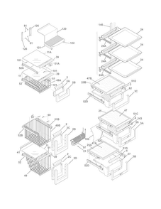 Shelves Diagram and Parts List for EI23CS65KS2  Electrolux Refrigerator