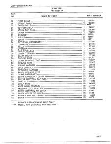 Freezer Page 4 Diagram and Parts List for 46157A-7  Frigidaire Freezer
