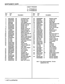 Chest Freezer Page 2 Diagram and Parts List for 83359B  Frigidaire Freezer