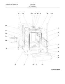 Tub/frame Diagram and Parts List for FFBD1821MS1B  Frigidaire Dishwasher