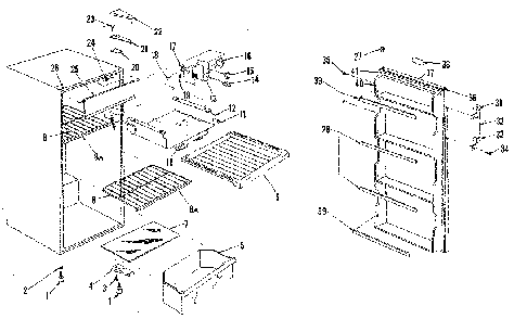 Cabinet Parts Diagram and Parts List for 5648600010  Kenmore Refrigerator