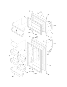 Door Diagram and Parts List for 25362112012  Kenmore Refrigerator