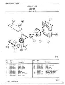 Room Air Conditioner Page 4 Diagram and Parts List for 5263004A  Frigidaire Air Conditioner