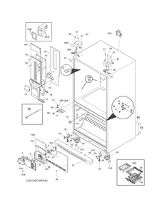 Cabinet Diagram and Parts List for EI23BC60KS4A  Electrolux Refrigerator
