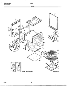 Body Diagram and Parts List for 480447F  Frigidaire Range