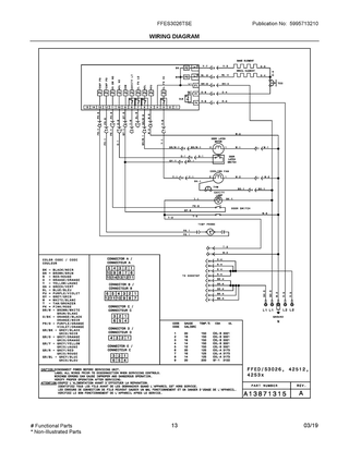 Wiring Diagram Diagram and Parts List for FFES3026TSE  Frigidaire Range