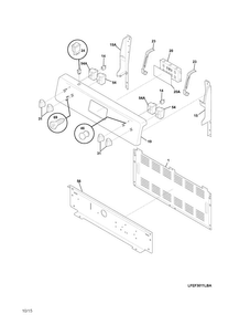Backguard Diagram and Parts List for FFEF3011RSB  Frigidaire Range