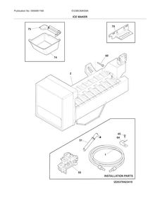 Ice Maker Diagram and Parts List for EI23BC80KS9A  Electrolux Refrigerator