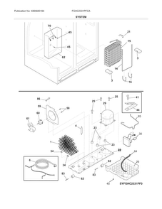 System Diagram and Parts List for FGHC2331PFCA  Frigidaire Refrigerator