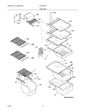 SHELVES Diagram and Parts List for FRS23KF5DS4  Frigidaire Refrigerator