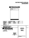 COVER Diagram and Parts List for FDB857RJB0  Frigidaire Dishwasher