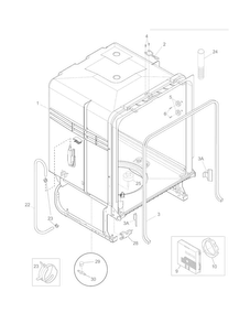 Tub Diagram and Parts List for FGHD2465NF1A  Frigidaire Dishwasher