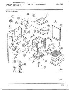 Electric Range Page 10 Diagram and Parts List for 73-3951-00  Tappan Range