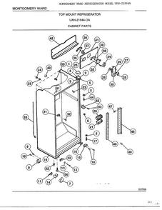 Cabinet Parts Diagram and Parts List for 21844A  Frigidaire Refrigerator