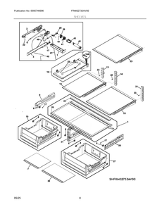 Shelves Diagram and Parts List for FRMS2733AV00  Frigidaire Refrigerator