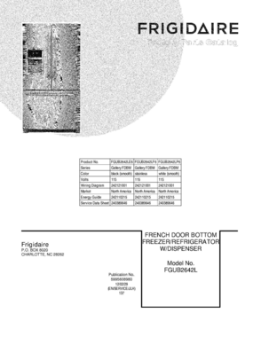 01 - COVER Diagram and Parts List for FGUB2642LF6  Frigidaire Refrigerator