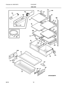 Shelves Diagram and Parts List for FGHD2368TF0  Frigidaire Refrigerator